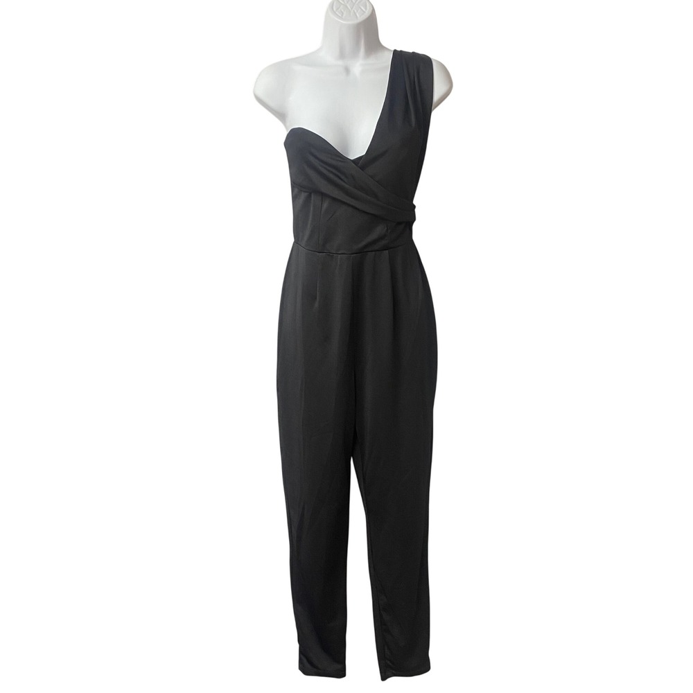 Asos‎ One Shoulder Jumpsuit Black Sleeveless Cocktail Party Jumpsuit 8 NWT